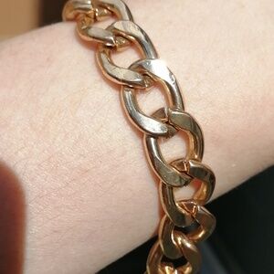 Unisex Gold Tone Chain adjustable 7.5"-8" long Bracelet